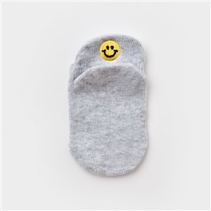 Biorganic Cute Nakışlı Sneakers Çorap 68388 Gri-Melanj