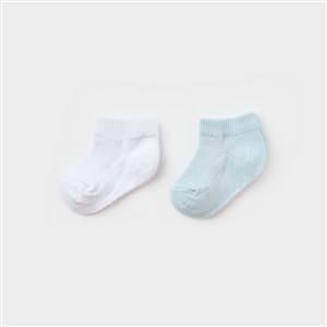 Biorganic Summer Unisex 2'li Bebek Çorabı 68456 Mavi-Beyaz