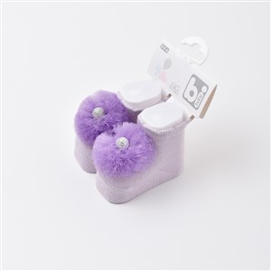Bibaby Ponpon Bebek Çorabı 68337 Mor