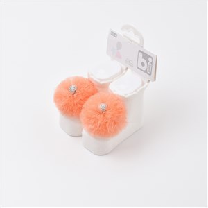 Bibaby Ponpon Bebek Çorabı 68337 Somon