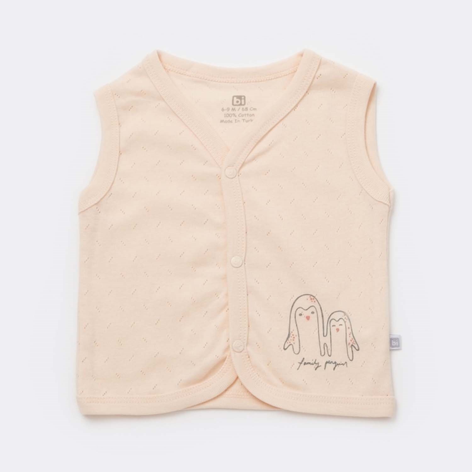 Bibaby Family Penguins Bebek Yeleği 61468 Somon