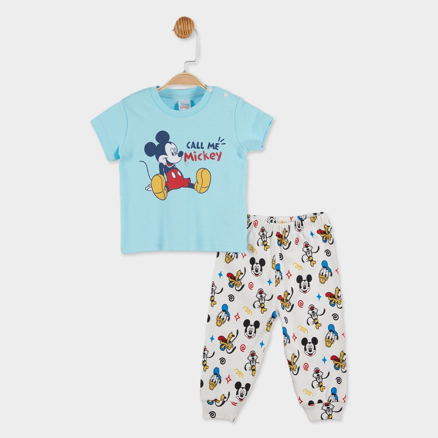 Çimpa Mickey Bebek Pijama Takımı 20844 Mavi