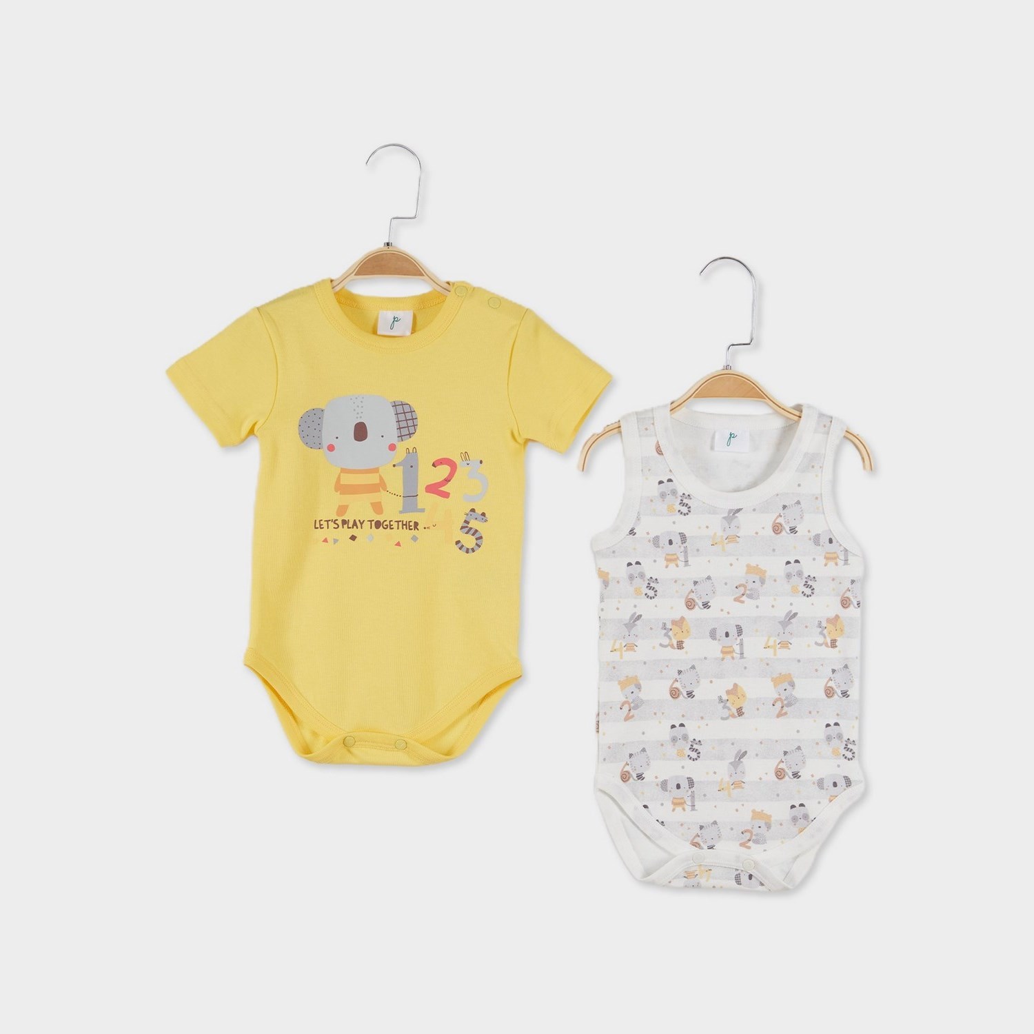 Çimpa Panolino 2'li Bebek Body 20749 Sarı-Ekru