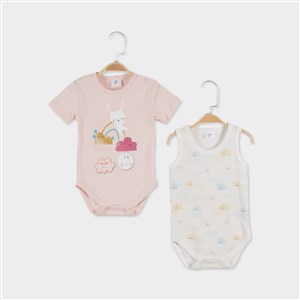 Çimpa Panolino 2'li Bebek Body 20756 Ekru-Pembe