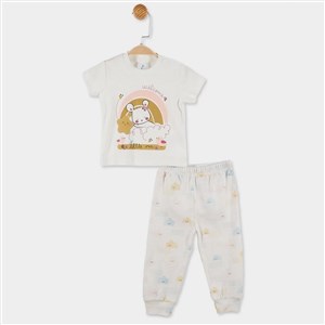 Çimpa Bebek Pijama Takımı 20762 Ekru