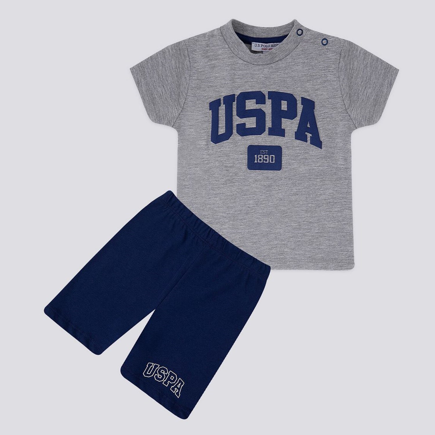 U.S. Polo Assn 2'li Kısa Kol T-Shirt Takım USB1154 Grimelanj
