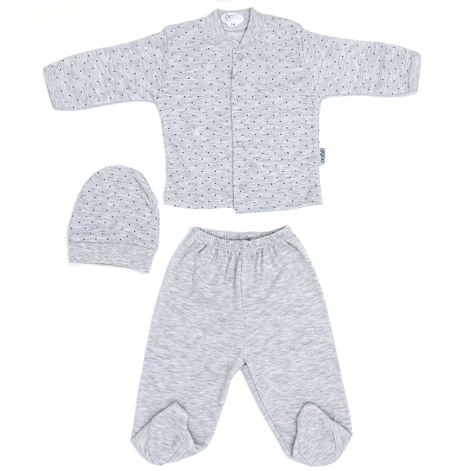 Sebi Bebe Nokta Puanlı Pijama Takımı 2263 Gri
