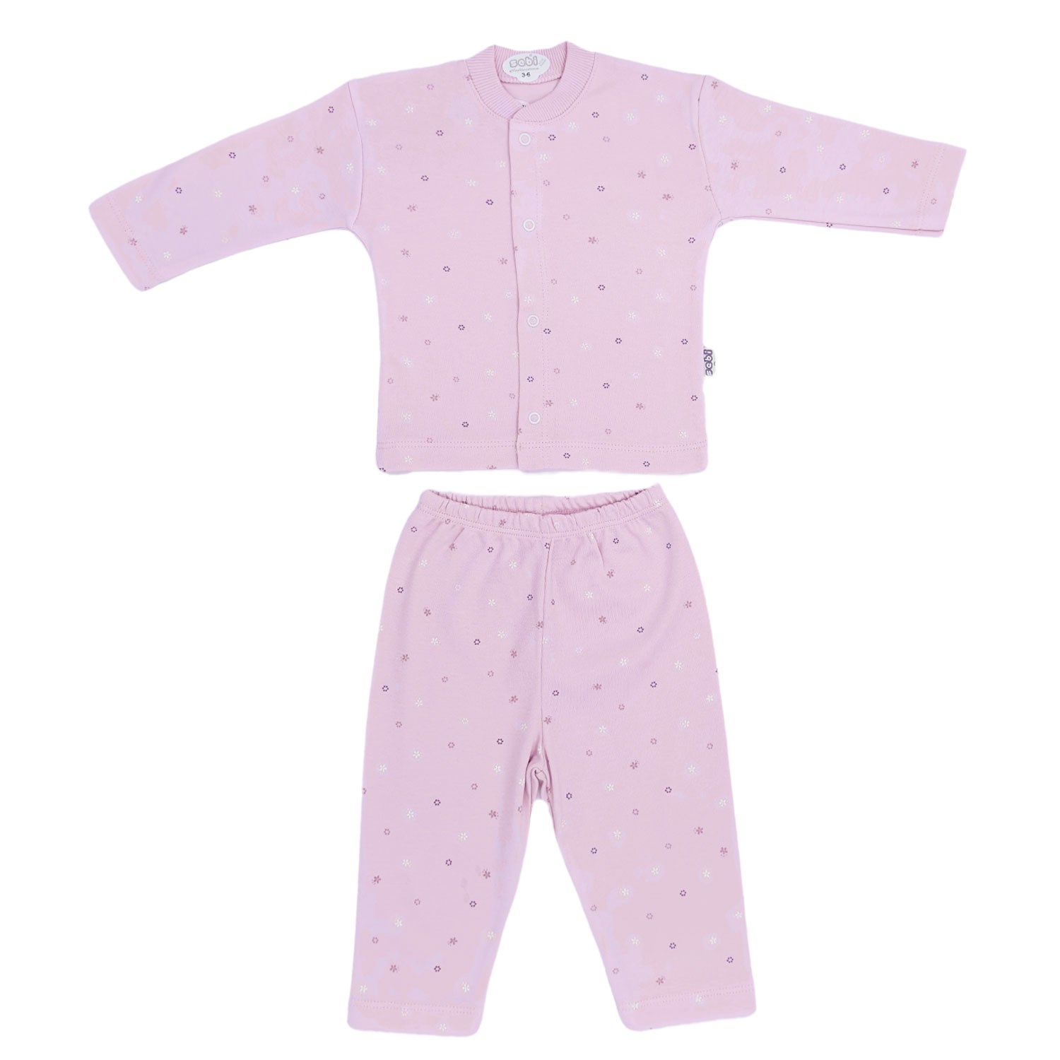Sebi Bebe Çiçek Desenli Pijama Takımı 2553 Pembe