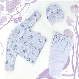 Sebi Bebe Tavşan Desenli Pijama Takımı 2266 Gri
