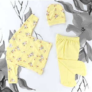 Sebi Bebe Tavşan Desenli Pijama Takımı 2266 Sarı