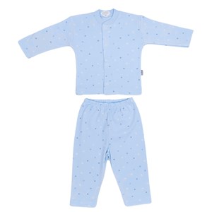 Sebi Bebe Ay Yıldız Baskılı Bebek Pijama Takımı 2331 Mavi