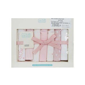 Sebi Bebe Müslin Bebek Ağız Mendili 7'li 2009 Ekru-Pembe