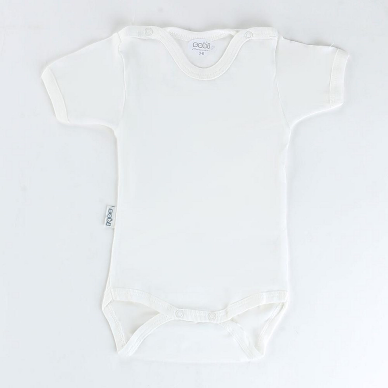 Sebi Bebe Yarım Kol Bebek Body 0156 Beyaz