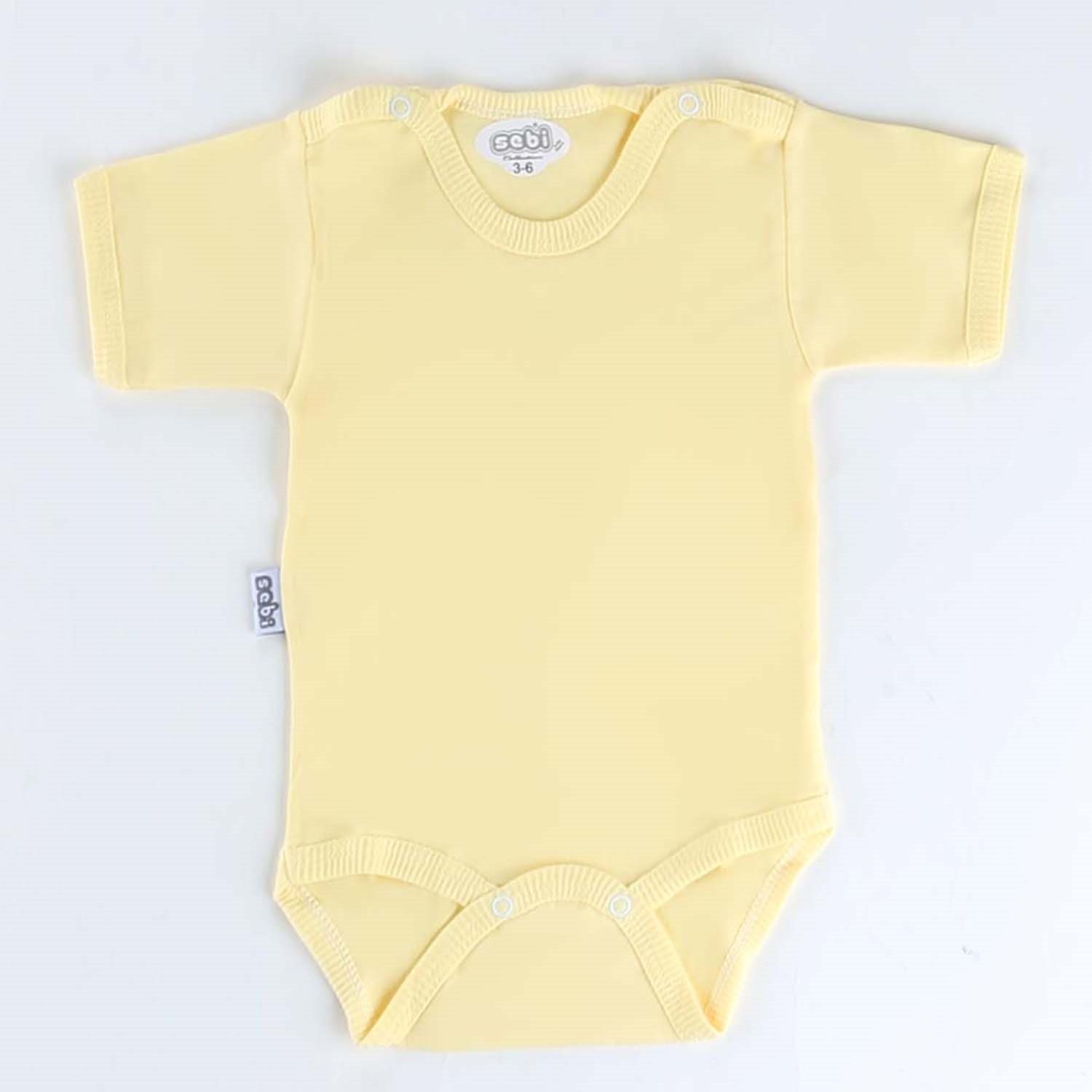Sebi Bebe Yarım Kol Bebek Body 0156 Sarı