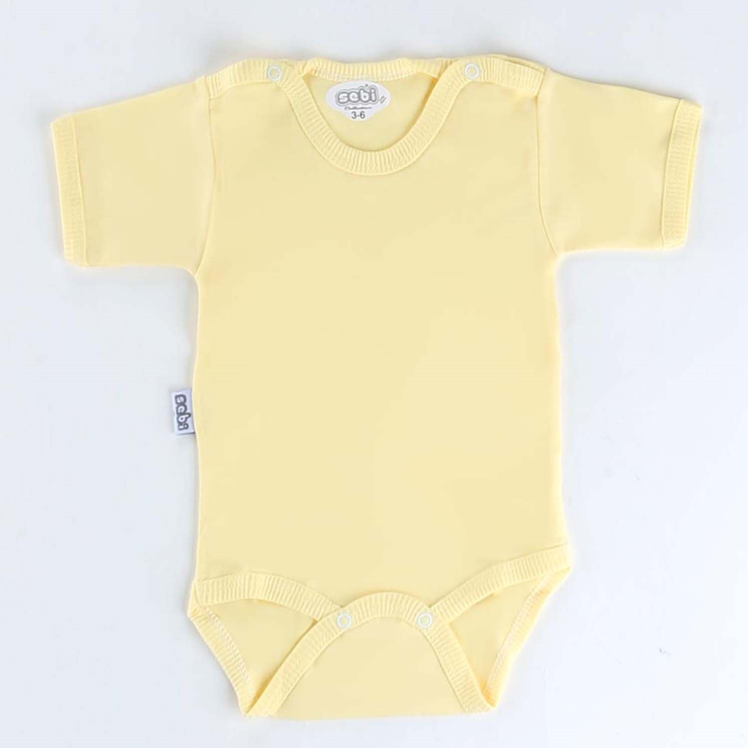 Sebi Bebe Yarım Kol Bebek Body 0156 Sarı