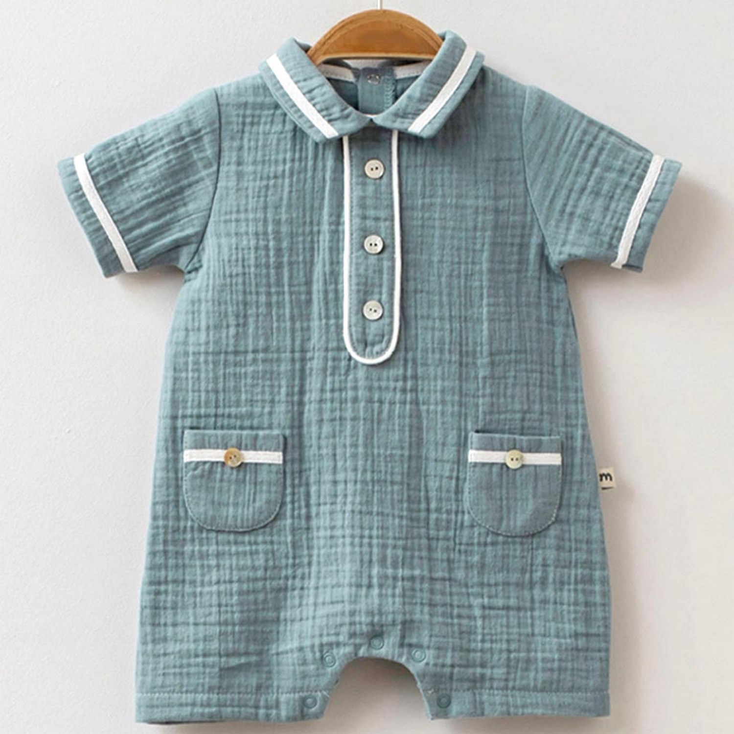 Miomini Baby Müslin Kısa Kollu Barbatöz 3531 Yeşil