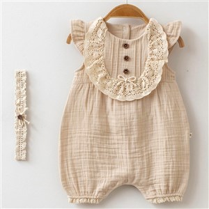 Miomini Baby Müslin Robalı Saç Bantlı Barbatöz 3648 Kahverengi