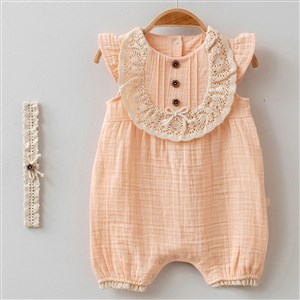 Miomini Baby Müslin Robalı Saç Bantlı Barbatöz 3648 Somon