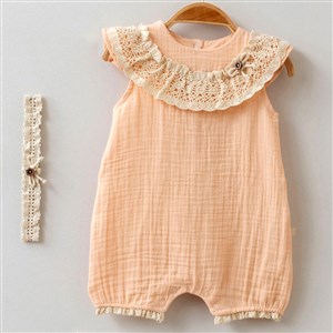 Miomini Baby Müslin Kopanakili Saç Bantlı Barbatöz 3649 Somon