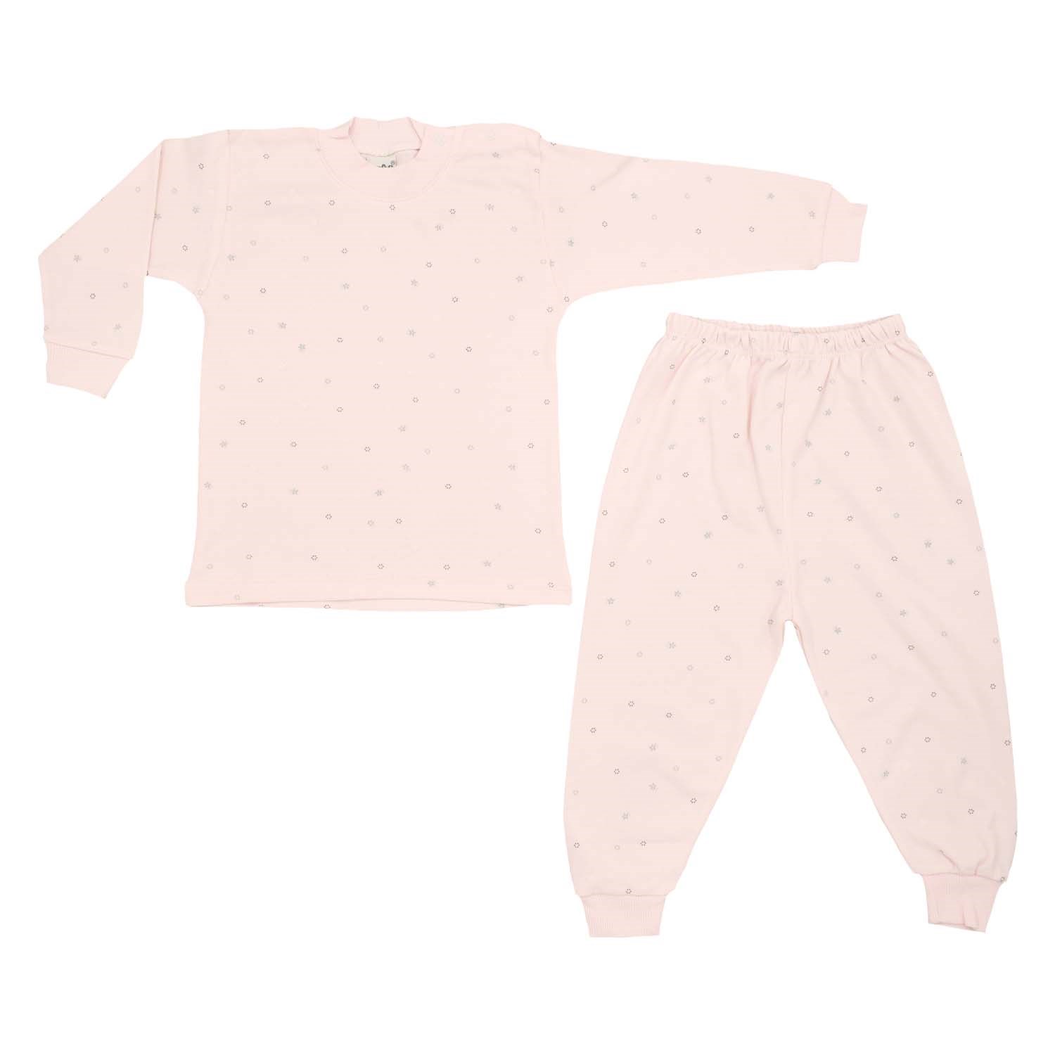 Sebi Bebe Yıldız Batik Pijama Takımı 2420 Pembe
