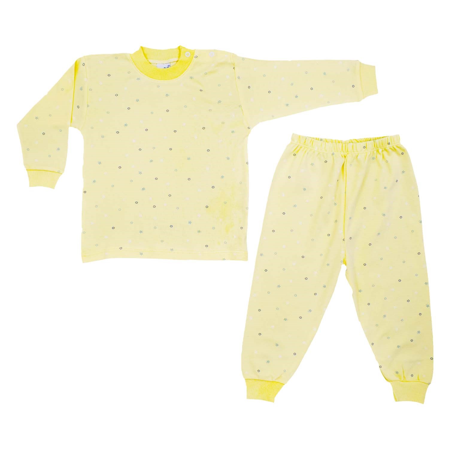 Sebi Bebe Yıldız Batik Pijama Takımı 2420 Sarı