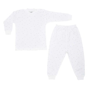 Sebi Bebe Yıldız Batik Pijama Takımı 2420 Beyaz-Mavi
