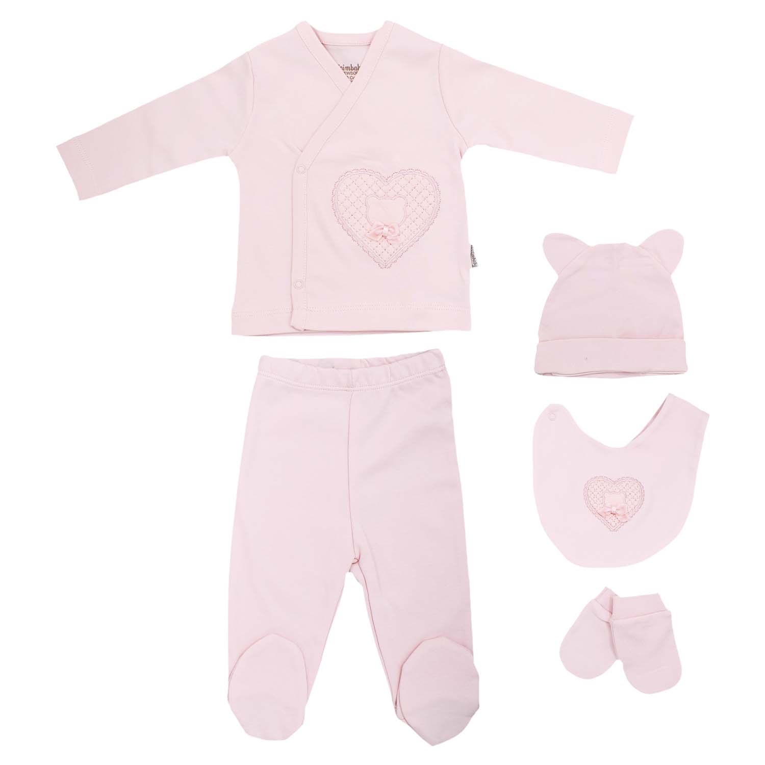 Ciccim Baby 5'li Kalpli Ayıcık Zıbın Seti 4745 Pembe