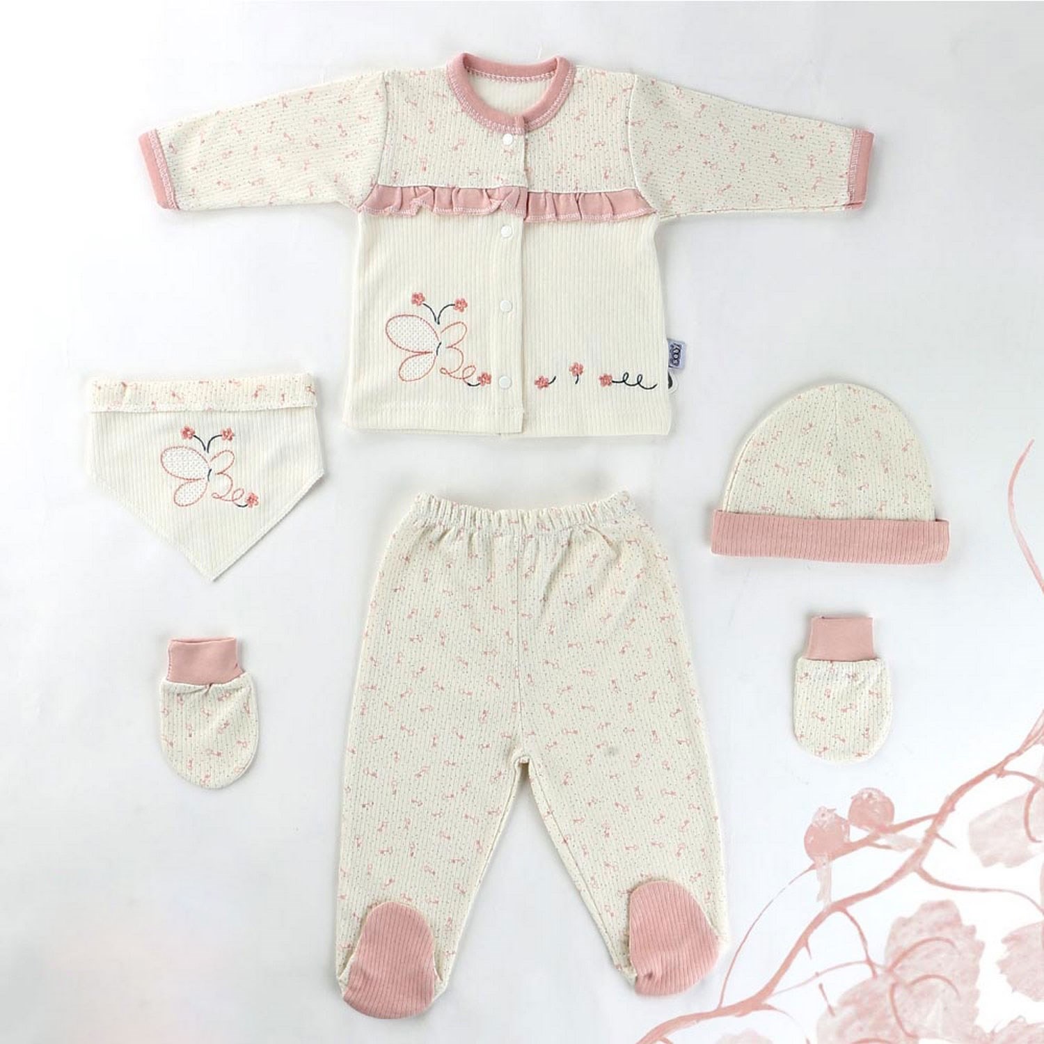 Sebi Bebe 5'li Bebek Hastane Çıkış Seti 9749 Somon
