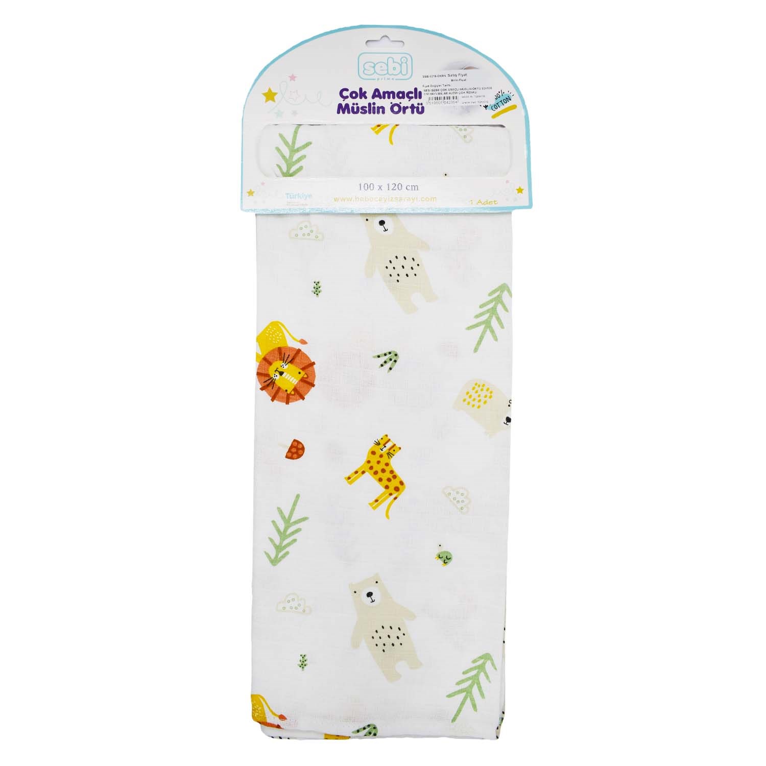 Sebi Bebe Çok Amaçlı Müslin Örtü 80x100 Cm Çok Renkli