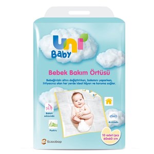 Uni Baby Bebek Bakım Örtüsü 10 Adet 60x60 cm 