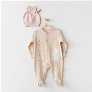 Andywawa Baby Casual Bebek Tulum Takımı AC24079 Bej