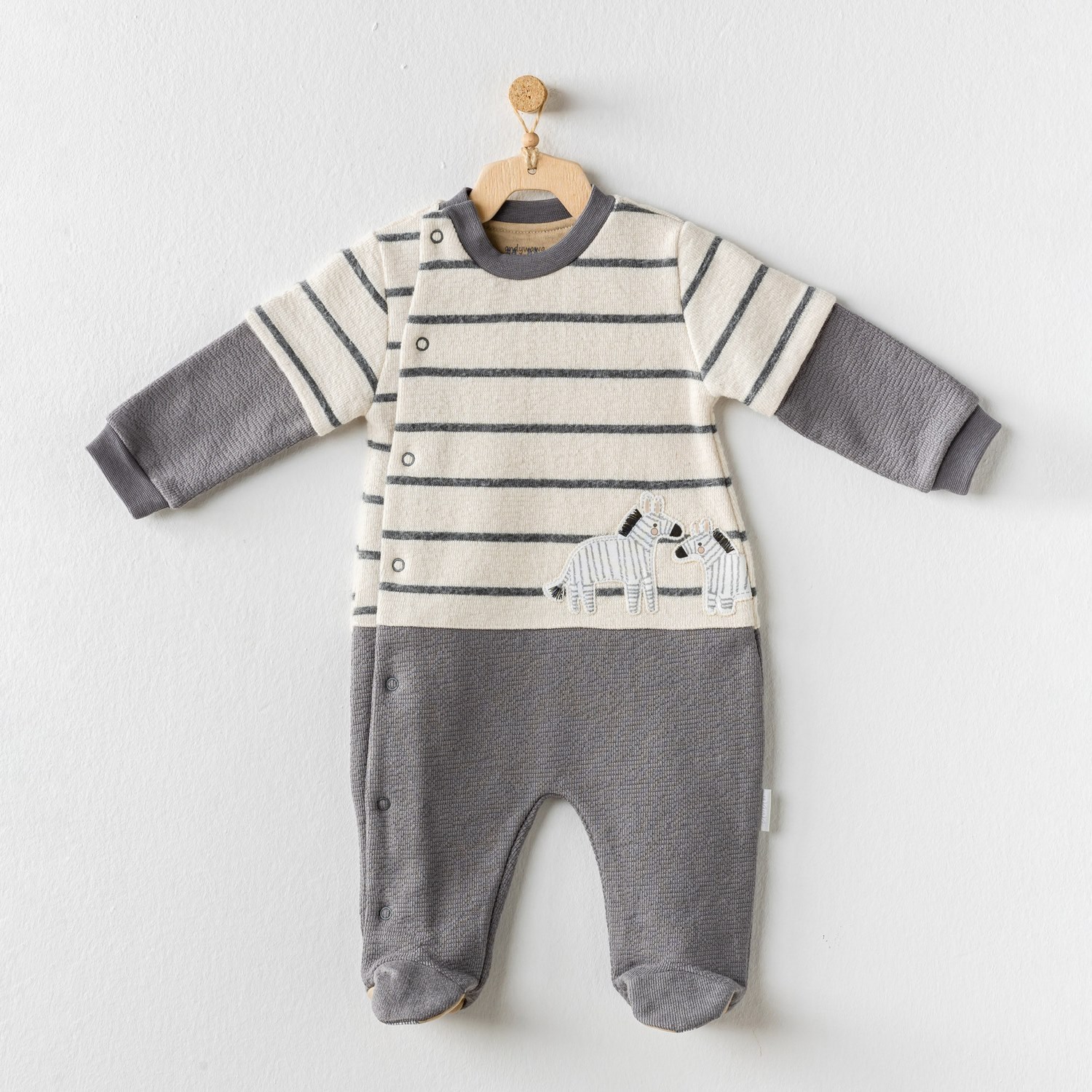 Andywawa Little Zebra Bebek Tulumu AC24158 Ekru
