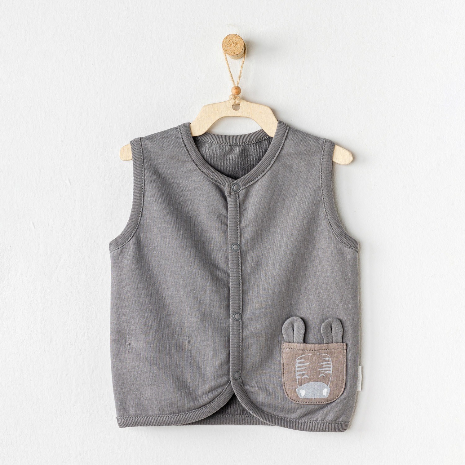 Andywawa Newborn Zebra Bebek Yeleği AC24186 Gri