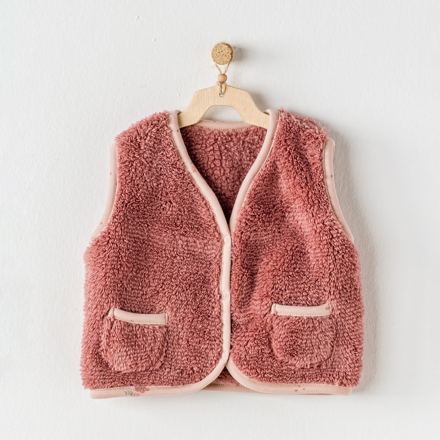 Andywawa Vest Welsoft Floral Bebek Yeleği AC24372 Gül Kurusu