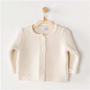 Andywawa Knitwear Basic Bebek Ceketi AC24333 Ekru