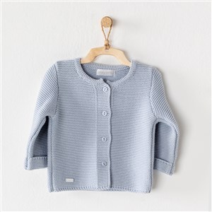 Andywawa Knitwear Basic Bebek Ceketi AC24333 Mavi