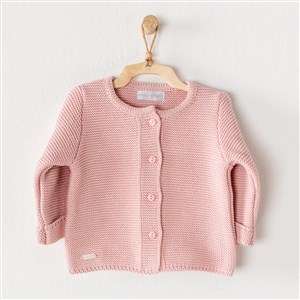 Andywawa Knitwear Basic Bebek Ceketi AC24333 Pembe