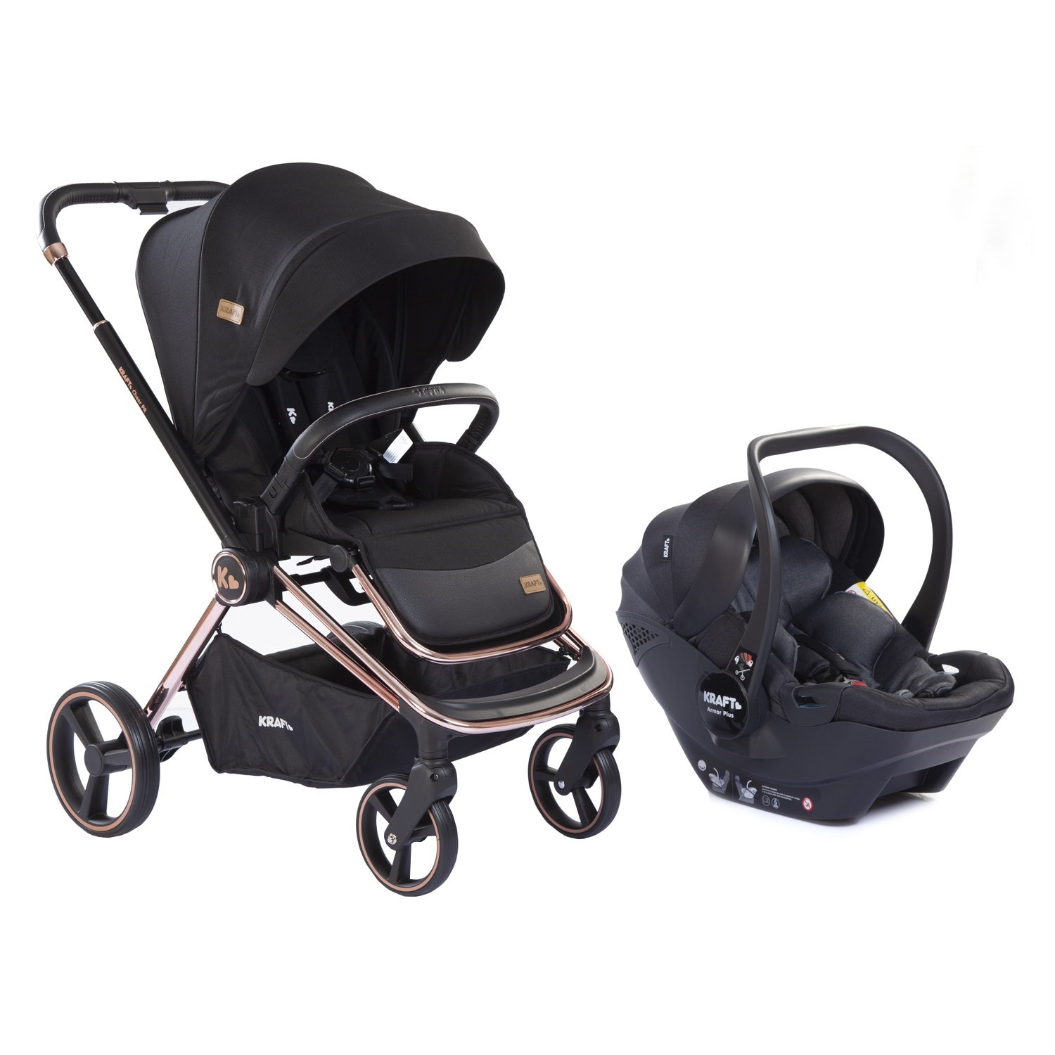 Kraft Cheer PR Travel Sistem Bebek Arabası Black Satin