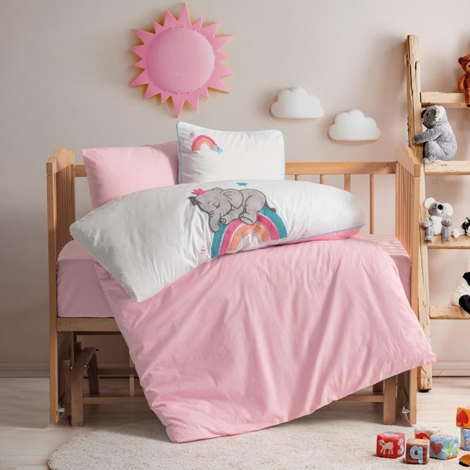 Cotton Box CB Punch Nakışlı Bebek Nevresim Takımı 2012 Pembe