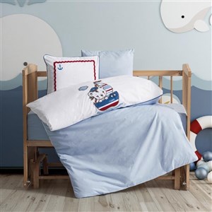 Cotton Box CB Punch Nakışlı Bebek Nevresim Takımı 2012 Mavi