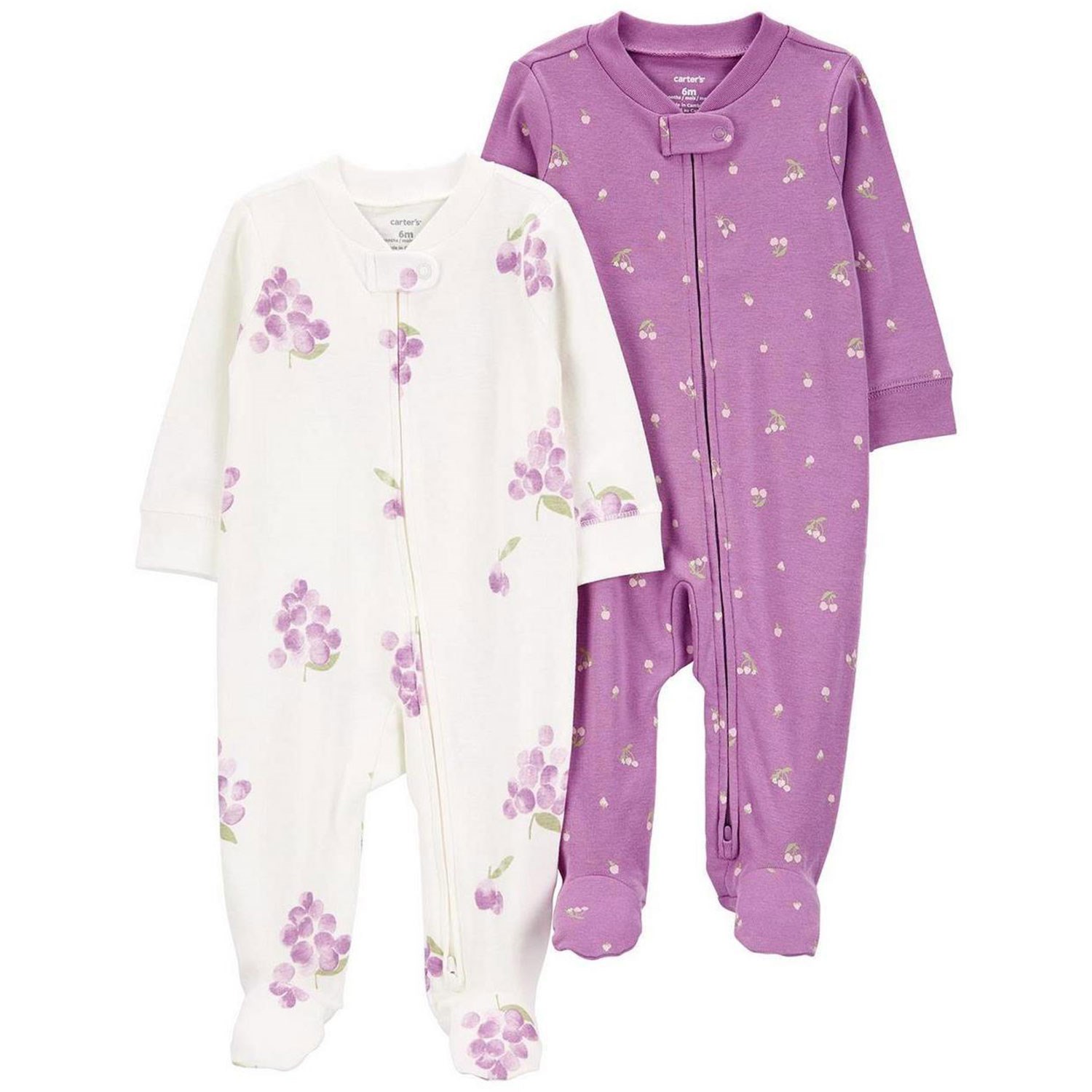 Carter's Layette Kız Bebek 2'li Tulum Set 1P604110 Ekru-Mor