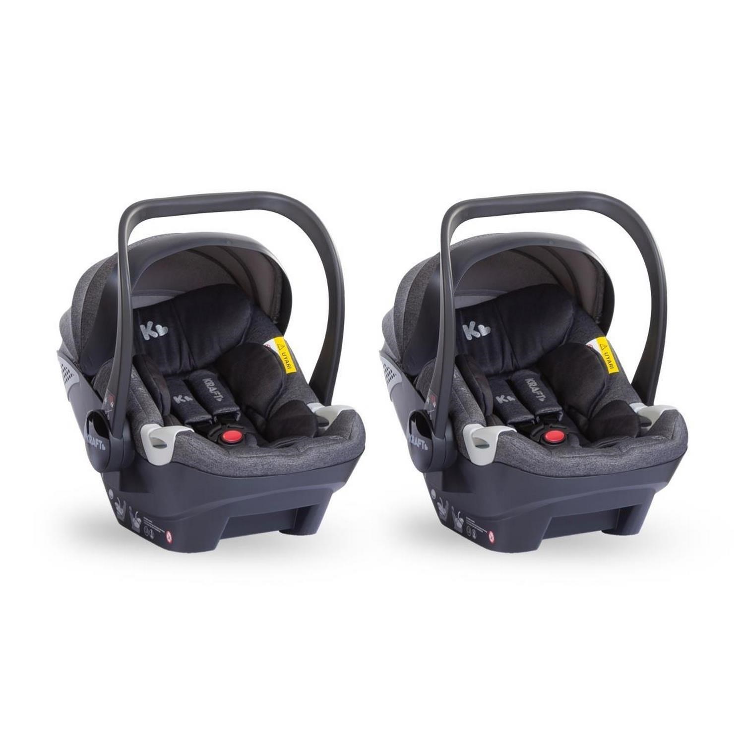 Kraft Dual İkiz Travel Sistem Bebek Arabası Dark Grey