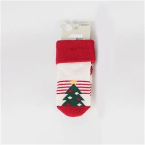 Artı Kids Santa Havlu Bebek Soket Çorap 450123 Beyaz-Kırmızı