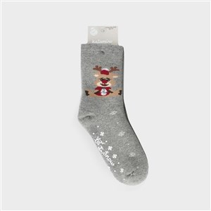 Katamino Snowlet Abs'li Kız Havlu Soket Çorap K25068 Gri