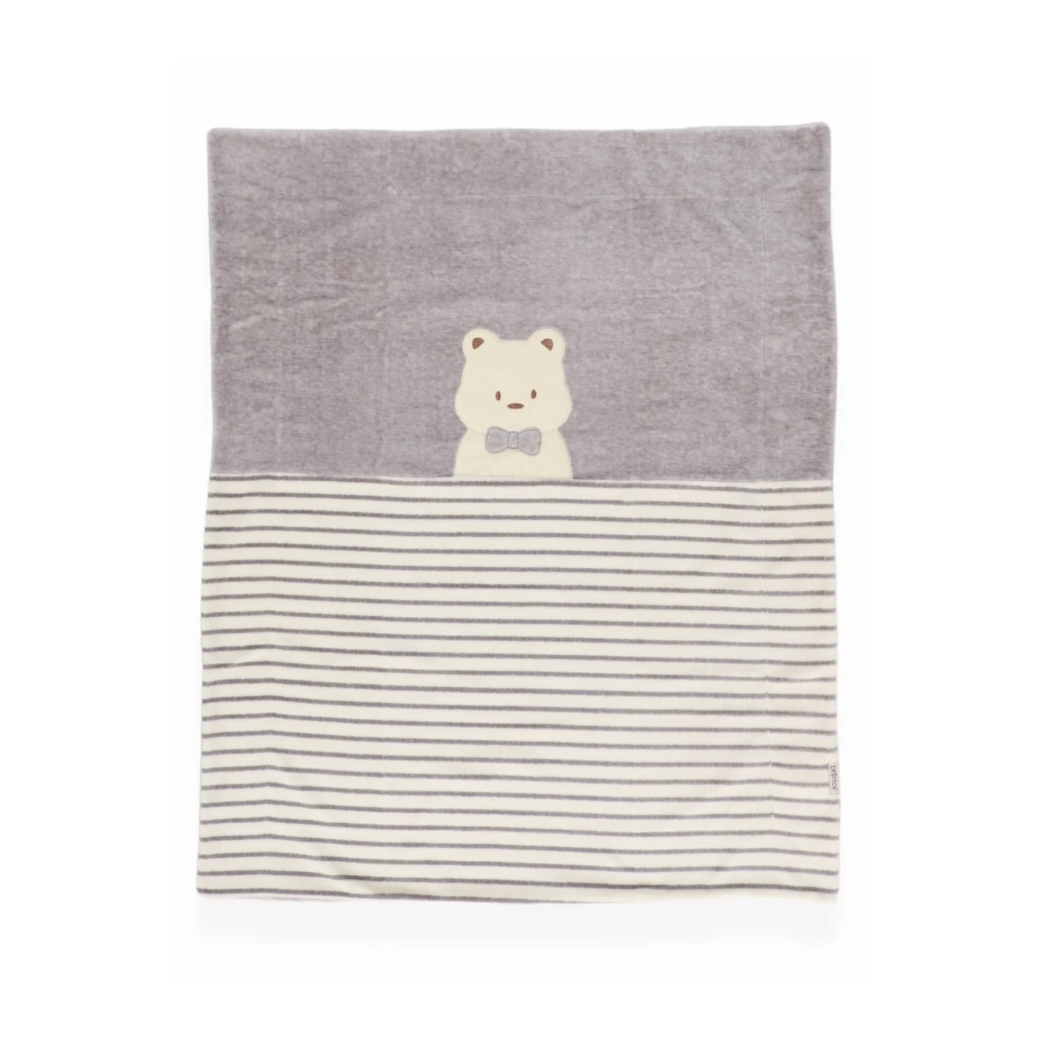 Bebitof Papyonlu Ayıcık Bebek Battaniyesi 90x90 Cm 95079 Gri