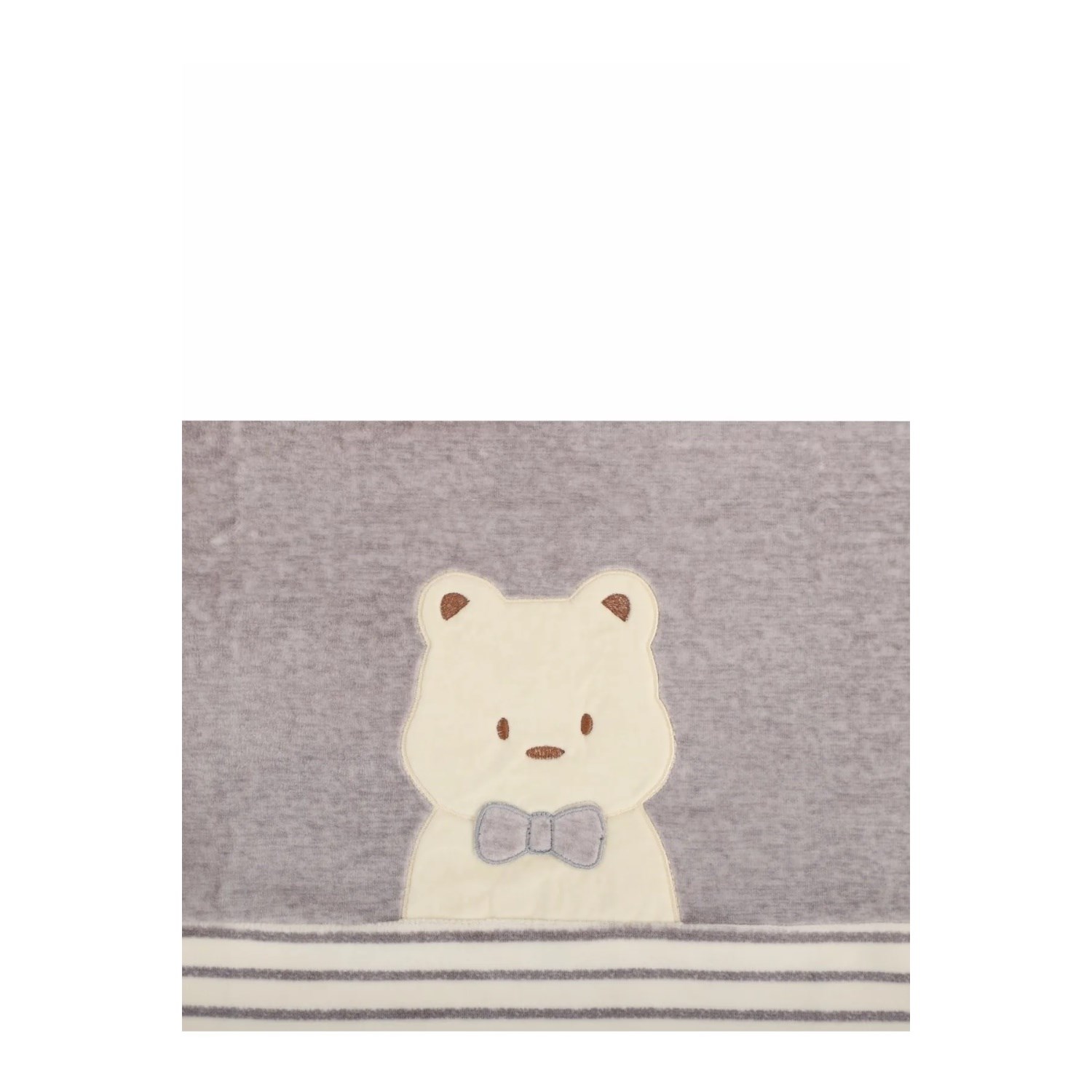 Bebitof Papyonlu Ayıcık Bebek Battaniyesi 90x90 Cm 95079 Gri