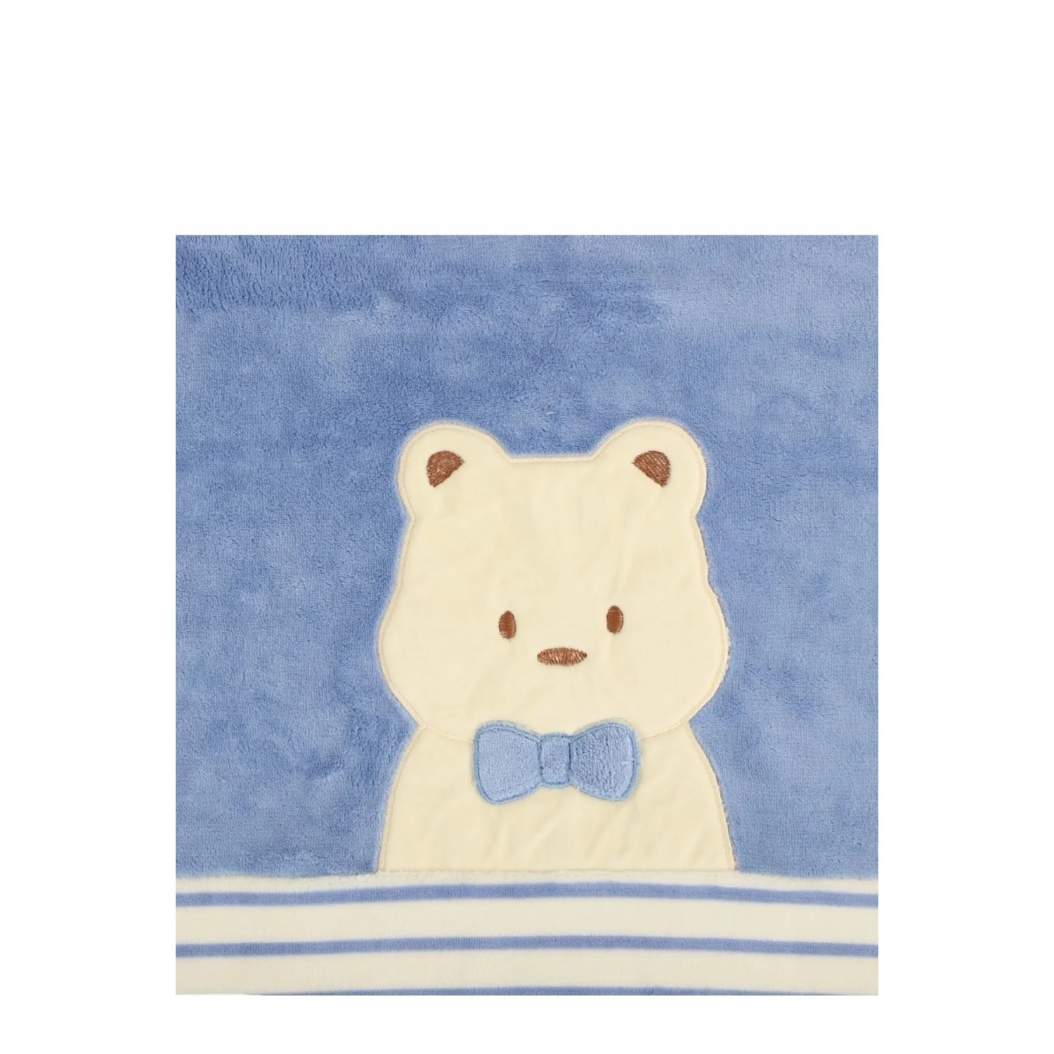Bebitof Papyonlu Ayıcık Bebek Battaniyesi 90x90 Cm 95079 Mavi