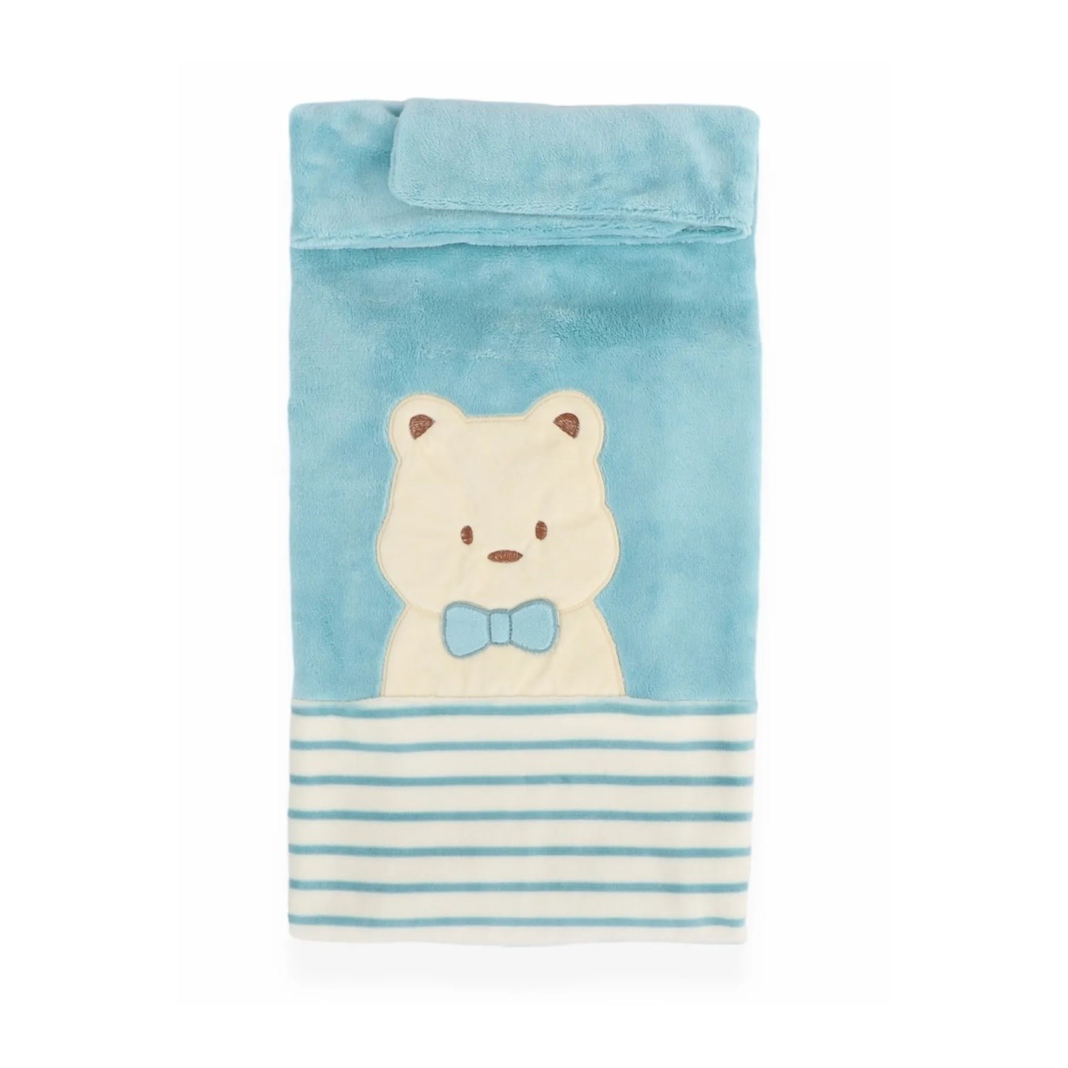 Bebitof Papyonlu Ayıcık Bebek Battaniyesi 90x90 Cm 95079 Mint