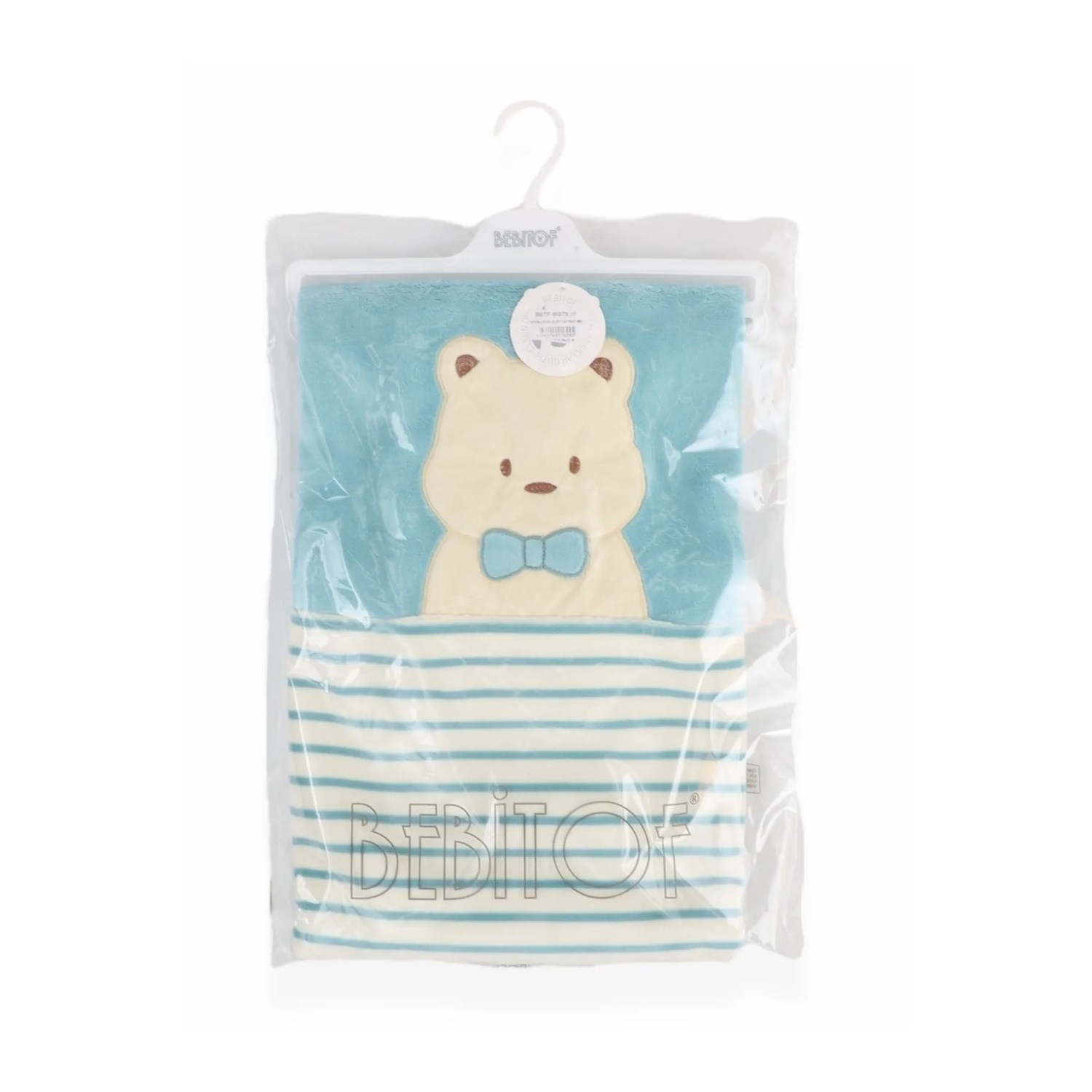 Bebitof Papyonlu Ayıcık Bebek Battaniyesi 90x90 Cm 95079 Mint