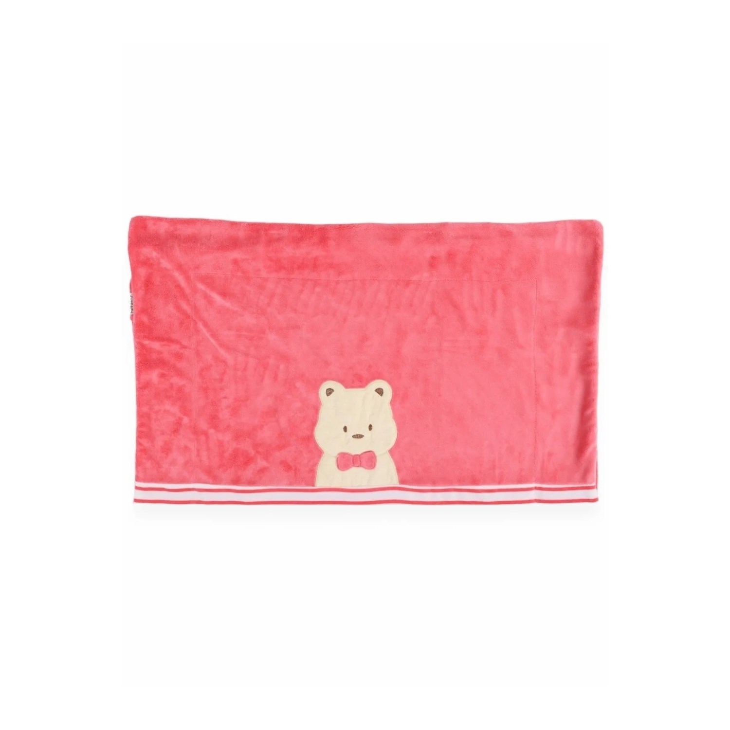 Bebitof Papyonlu Ayıcık Bebek Battaniyesi 90x90 Cm 95079 Pembe